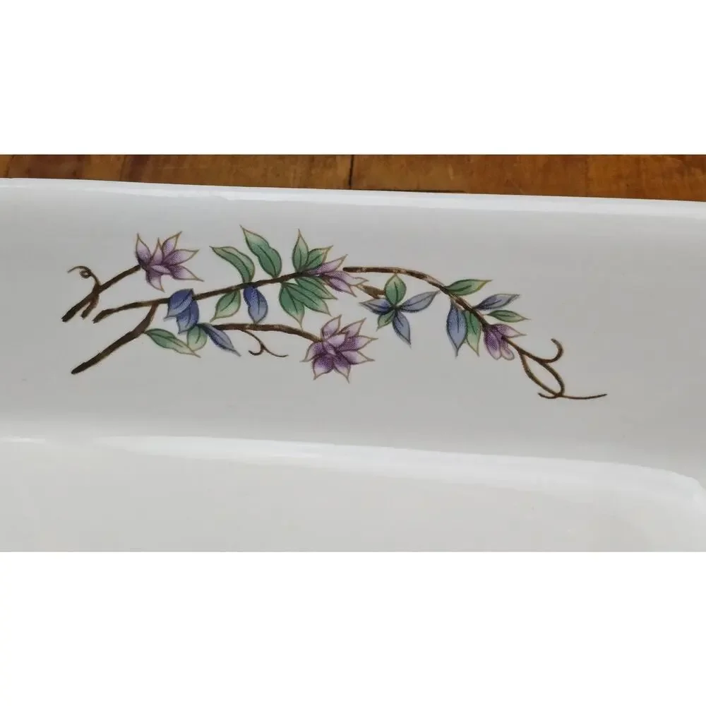 Woodhill Fine Bakeware Ceramic Botanical Floral Casserole Lasagna Dish 12 x 9